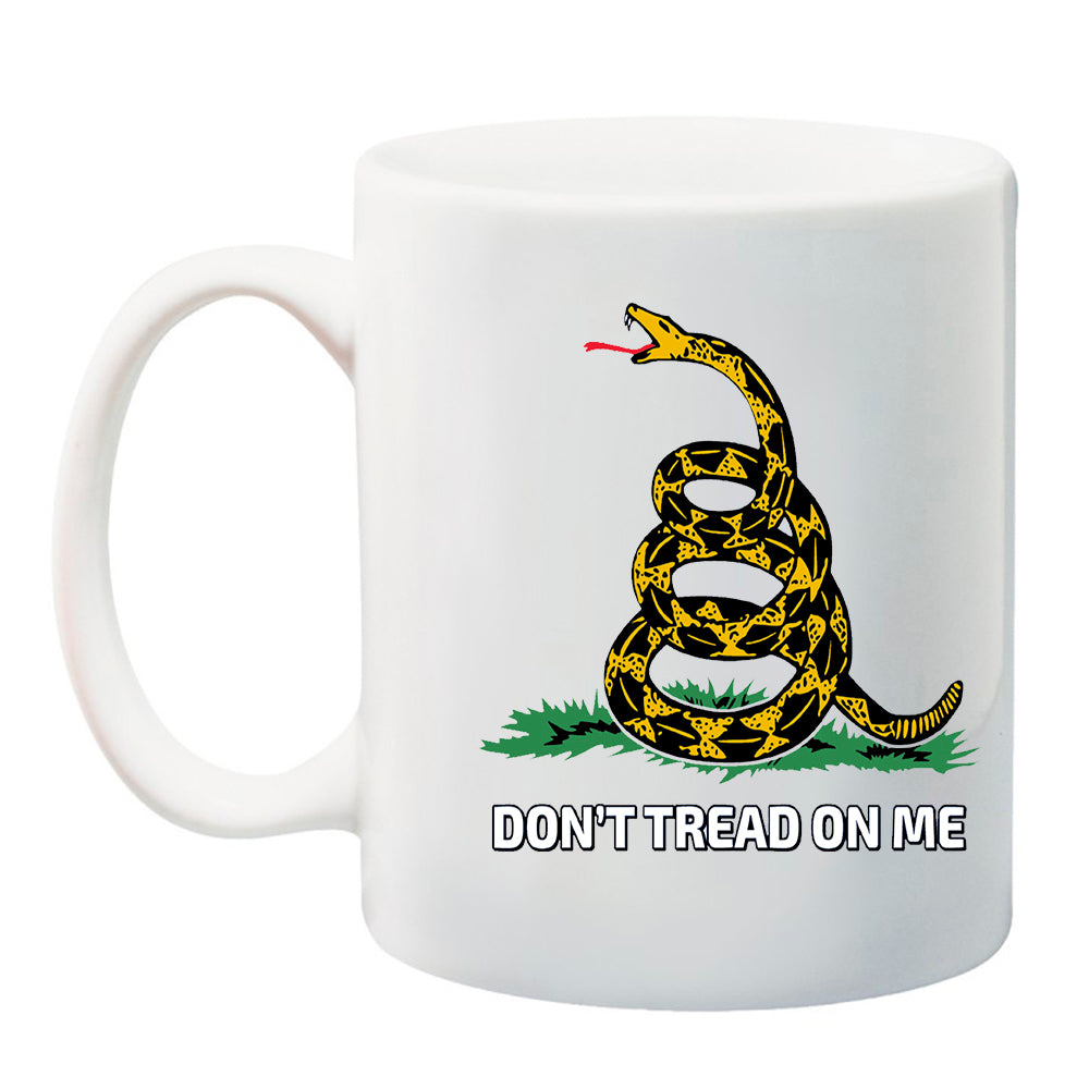 Ink Trendz® Don't Tread On Me Gadsden Serpent 11 oz. Ceramic Coffee Mug Military themed Coffee Mug, Gadsden Flag Mug
