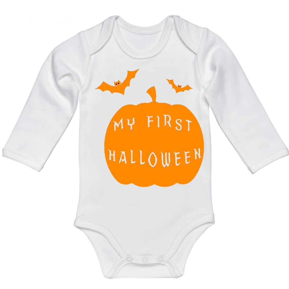 My First Halloween Pumpkin Baby Bodysuit