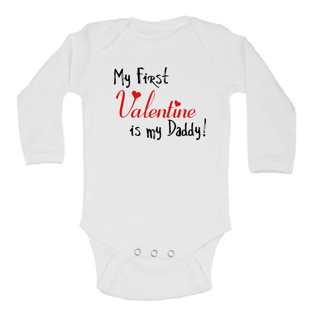 My First Valentine is my Daddy Cute Valentines Day Baby Bodysuit