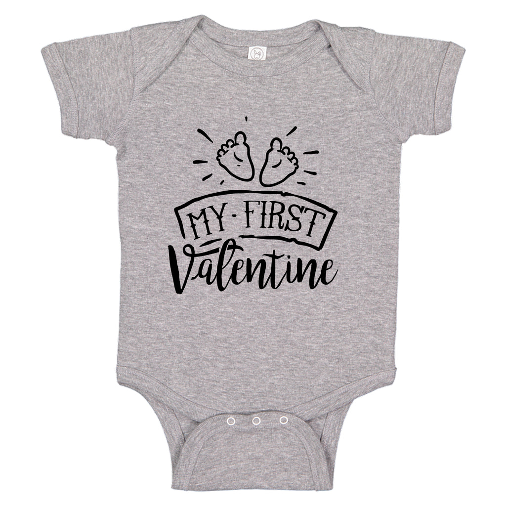 Ink Trendz® My First Valentine Day Infant - Toddler Baby Bodysuit Black & White