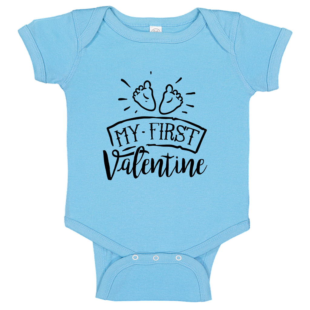 Ink Trendz® My First Valentine Day Infant - Toddler Baby Bodysuit Black & White