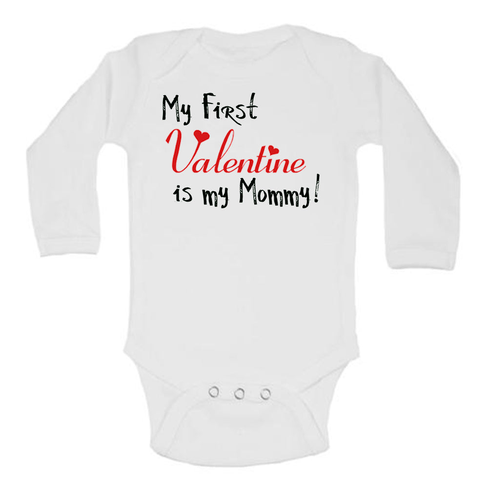 My First Valentine is my Mommy Cute Valentines Day Baby Bodysuit