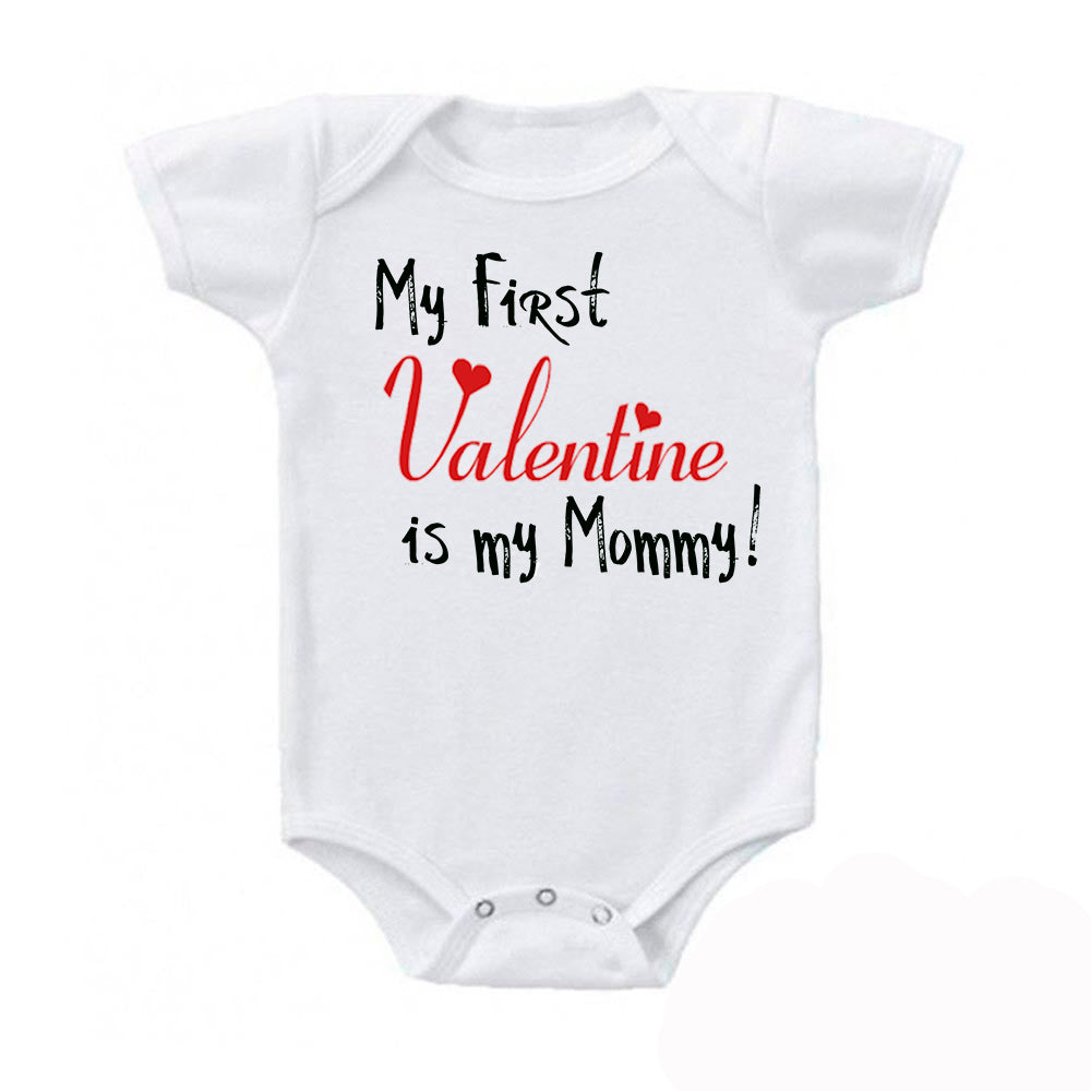 My First Valentine is my Mommy Cute Valentines Day Baby Bodysuit