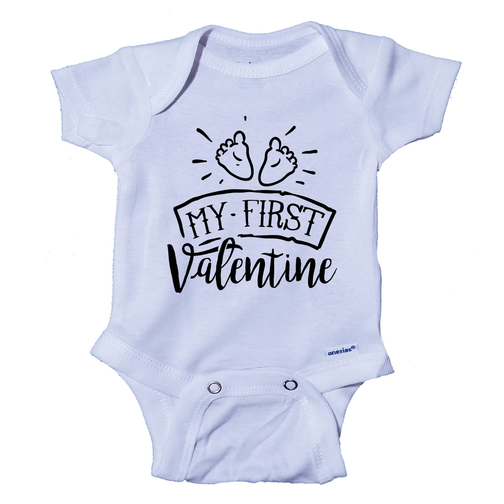 Ink Trendz® My First Valentine Day Infant Onesie® Bodysuit Black & White