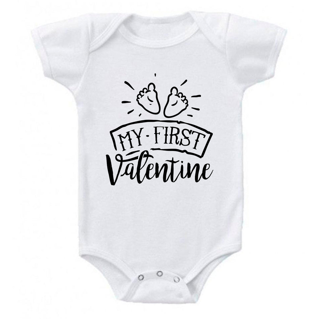 Ink Trendz® My First Valentine Day Infant - Toddler Baby Bodysuit Black & White