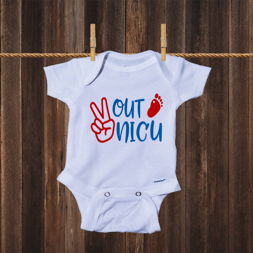 Peace Out NICU- Miracle Baby- NICU Baby Onesie® One-Piece Bodysuit- Ink Trendz