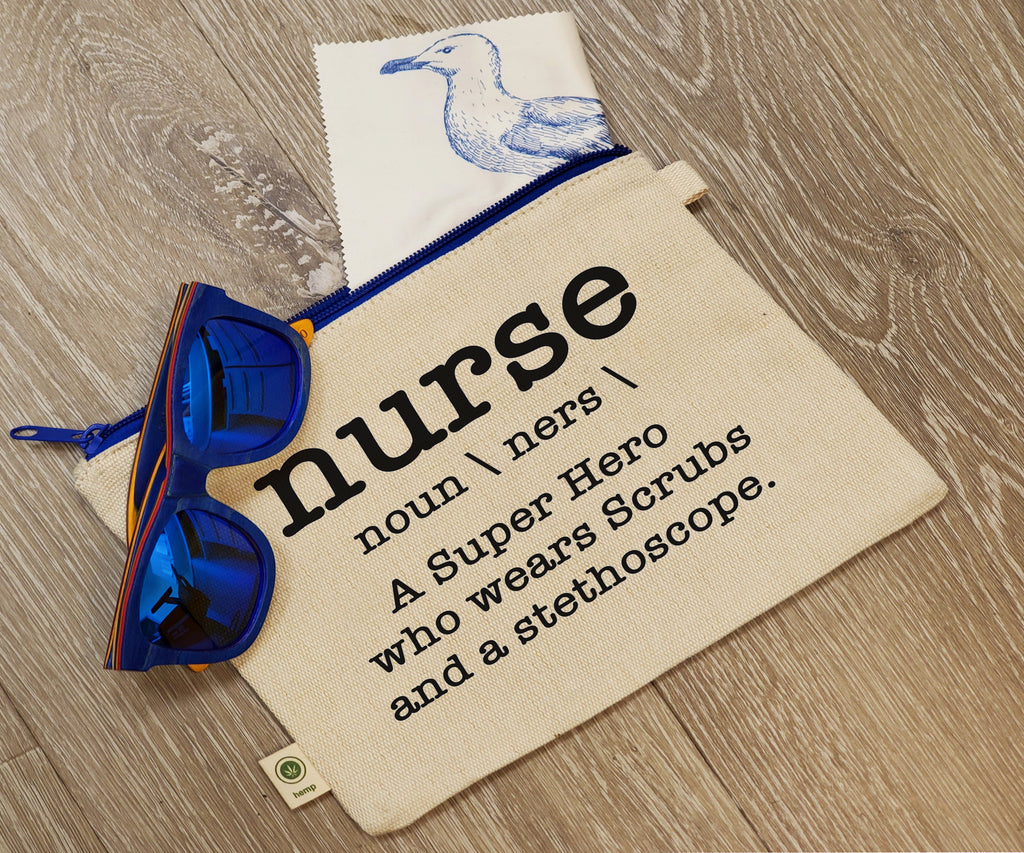 Ink Trendz® Nurse Novelty Definition Zipper Hemp Pouch Bag