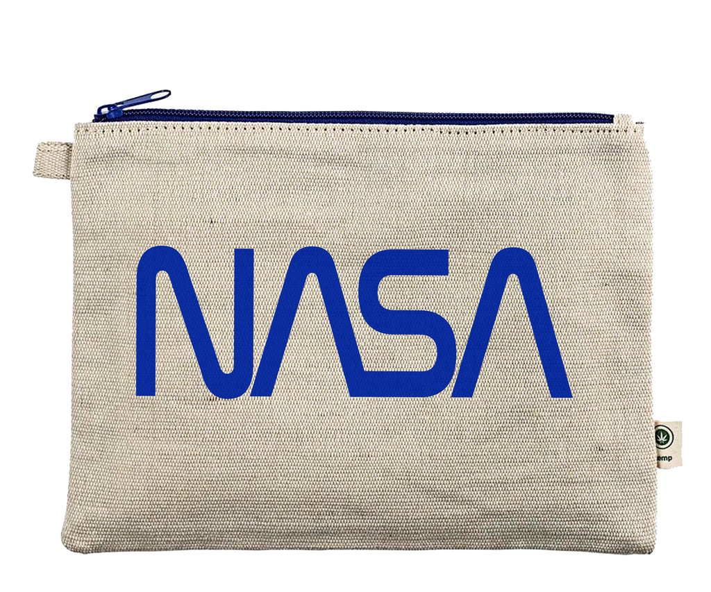 Ink Trendz® NASA Worm Logo Zipper Hemp Pouch Makeup Bag