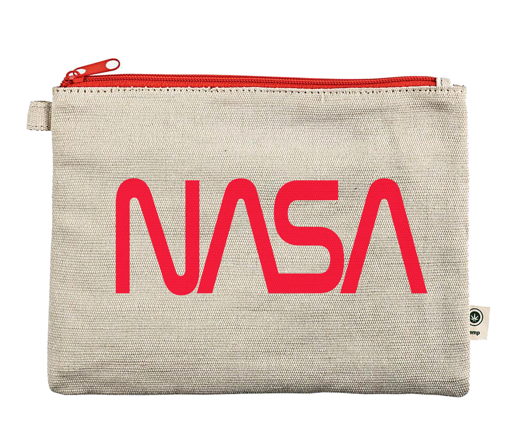 Ink Trendz® NASA Worm Logo Zipper Hemp Pouch Makeup Bag