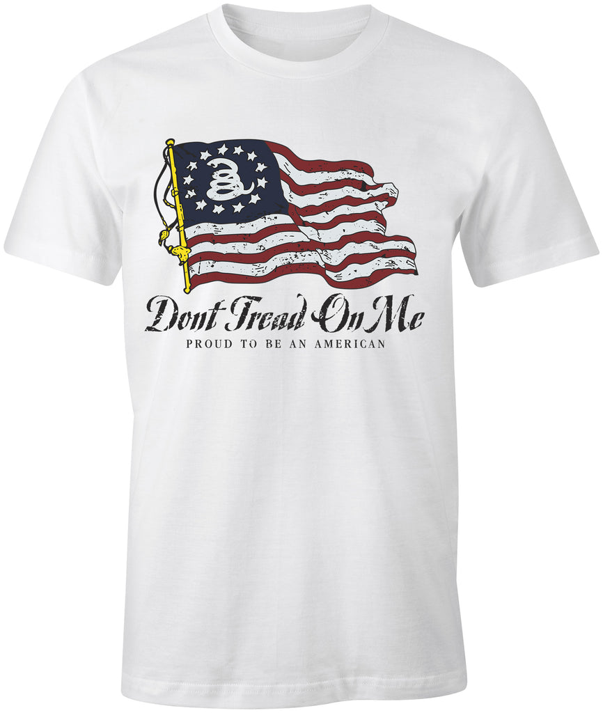 Ink Trendz® Betsy Ross Patriotic Gadsden Don't Tread On Me Smash-up Premium T-Shirt