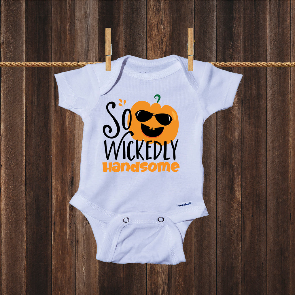 Ink Trendz So Wickedly Handsome Funny Halloween Baby Onesie® One-Piece Bodysuit