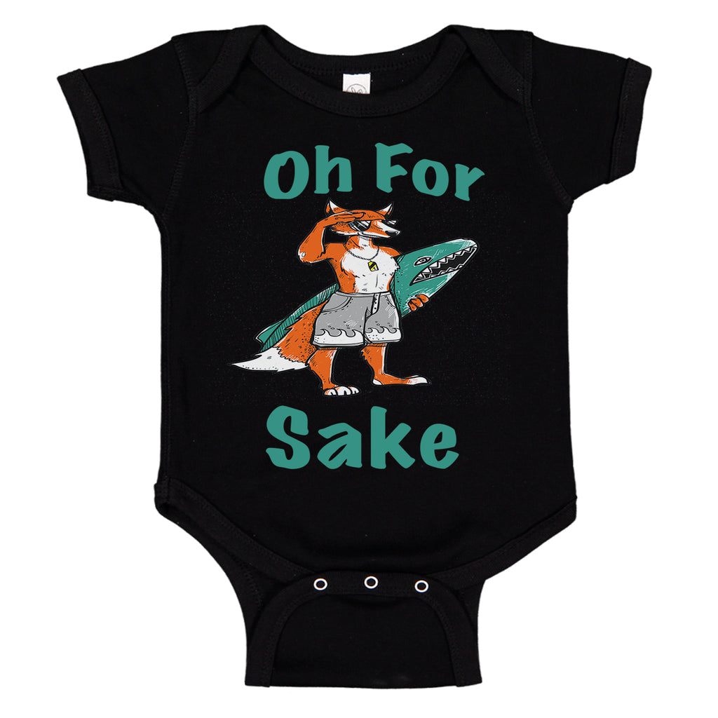 Ink Trendz Oh For Fox Sake Cute Fox Surfing Themed Infant Bodysuit