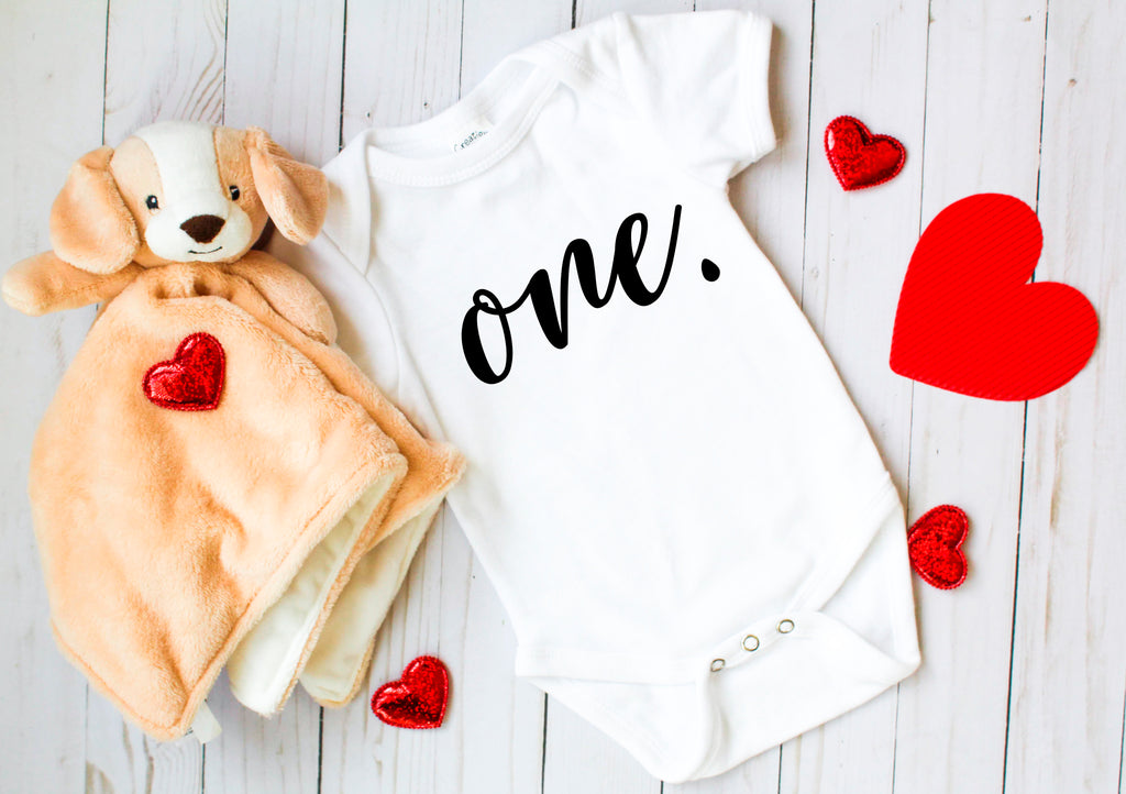 Ink Trendz® ONE. Birthday Milestone 1st Birthday Onesie® One-Piece Bodysuit