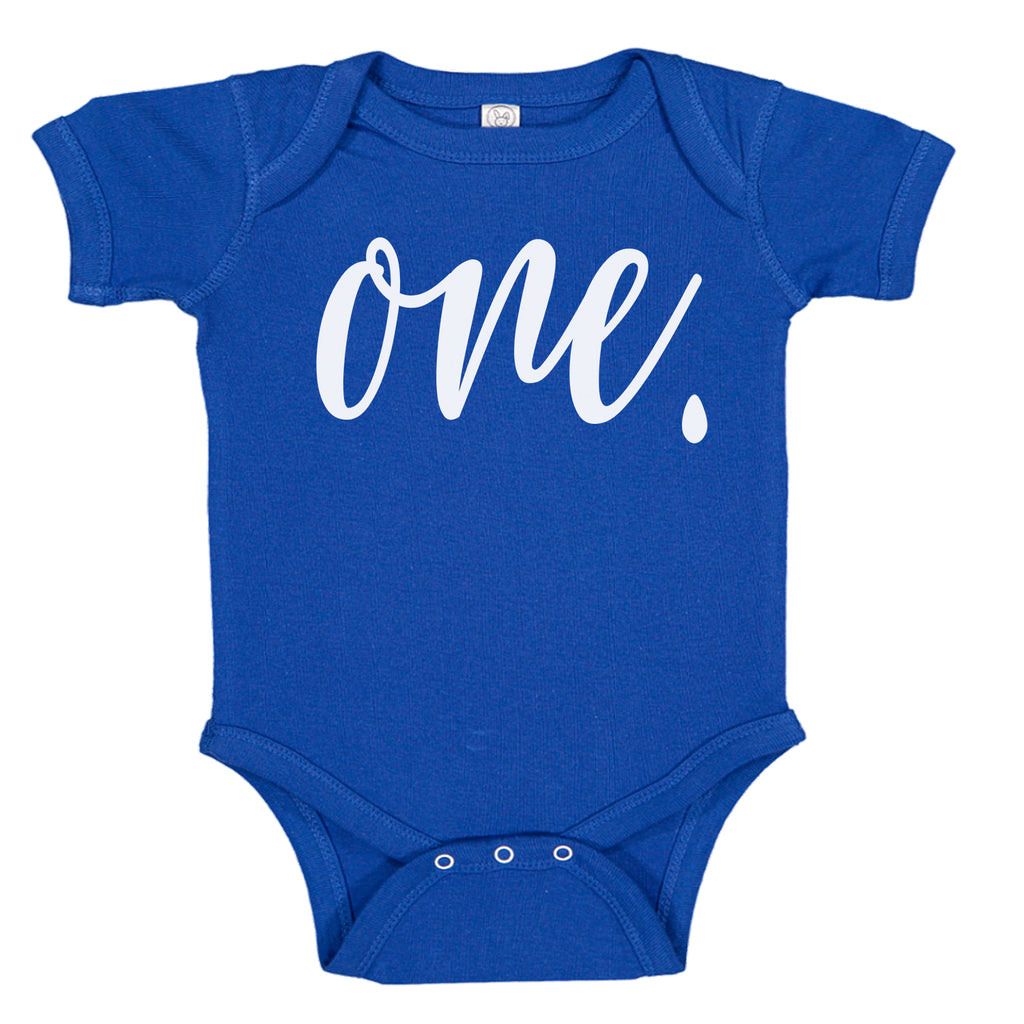 Ink Trendz® ONE. First Birthday Milestone Outfit Baby Bodysuit Romper