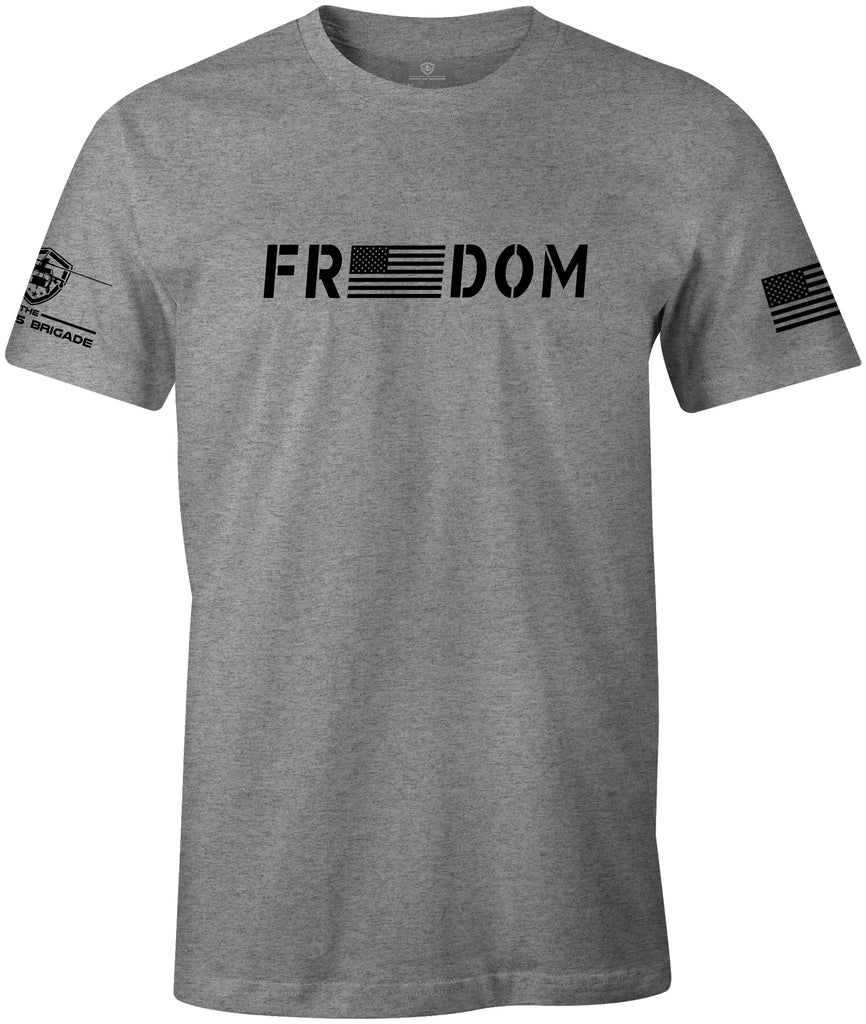 The Peoples Brigade Freedom T-Shirt Freedom T-shirt, Grunt Style T-Shirt Nine-Line T-Shirt, freedom Tee, Freedom Apparel, 1776 T-Shirt, Military T-Shirt, Marines T-Shirt, Army t-shirt, Heather Grey