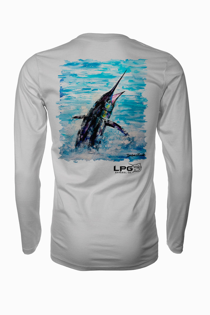 Pacific Fly Marlin  Long Sleeve Fishing Shirt Unisex UPF 50 Dri-Fit Performance Rashguard T-Shirt
