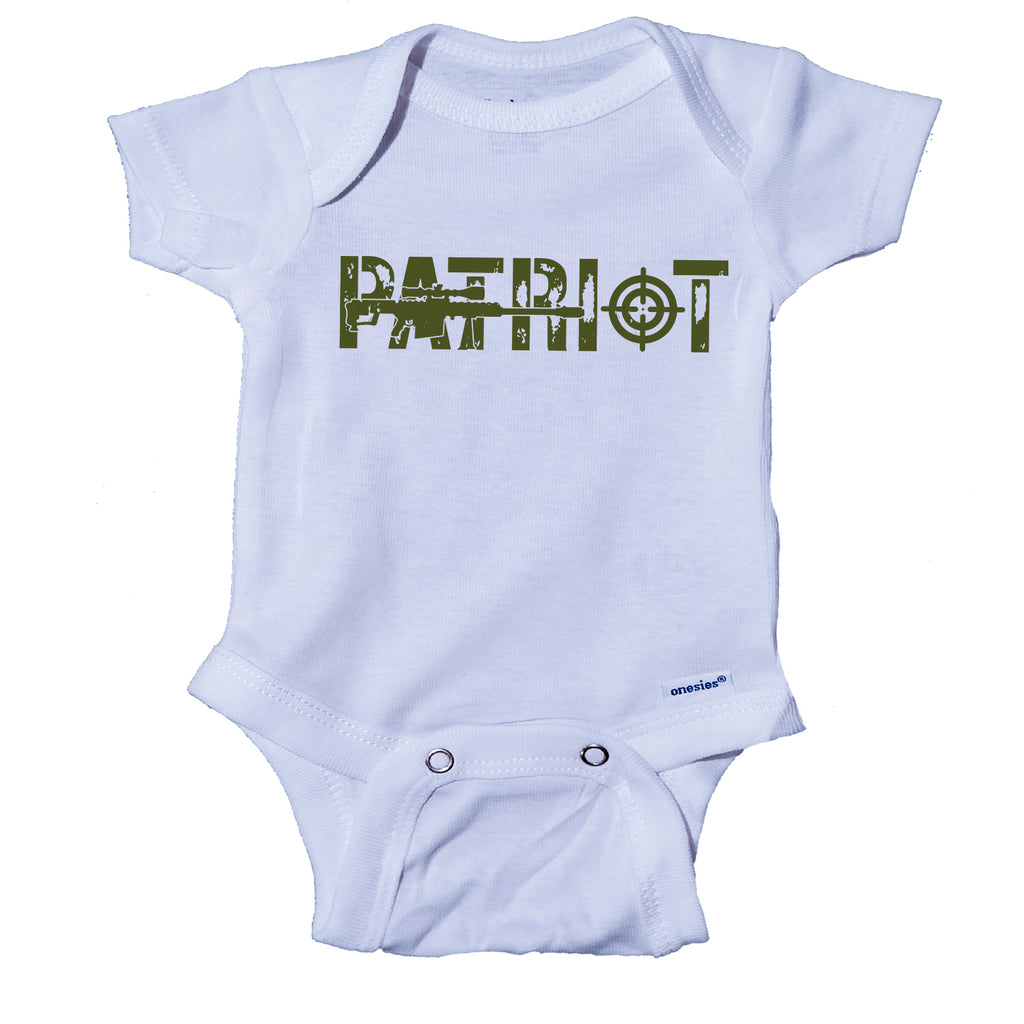 Ink Trendz Distressed PATRIOT AR-15 Gun Freedom Onesie®, Military Onesie, Military Baby, Patriot Baby, Patriotic Onesie, Patriot Onesie, AR-15 Onesie