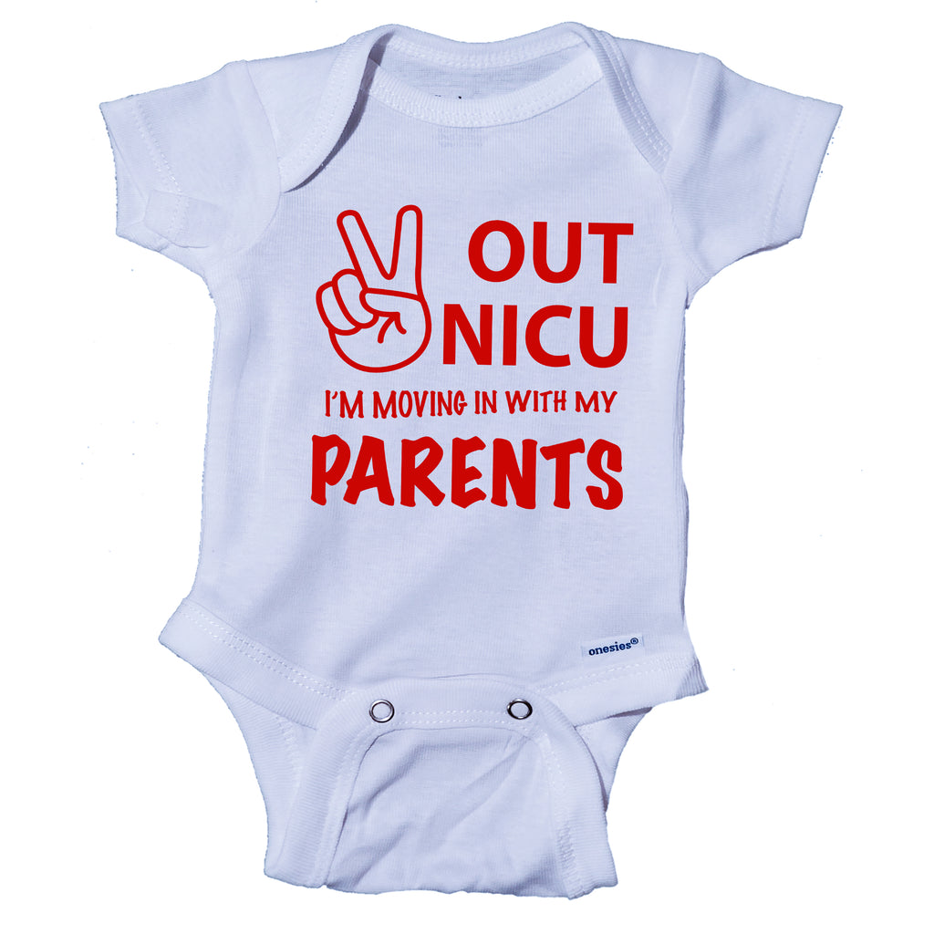 Ink Trendz Peace Out NICU I'm Going Home With My Parents- Miracle Baby- NICU Baby Onesie® One-Piece Bodysuit- Ink Trendz