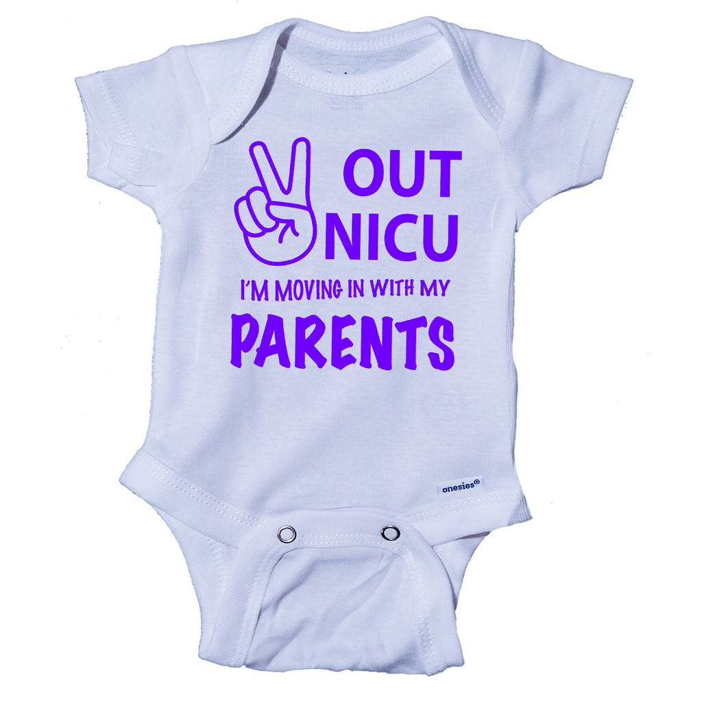 Ink Trendz Peace Out NICU I'm Going Home With My Parents- Miracle Baby- NICU Baby Onesie® One-Piece Bodysuit- Ink Trendz