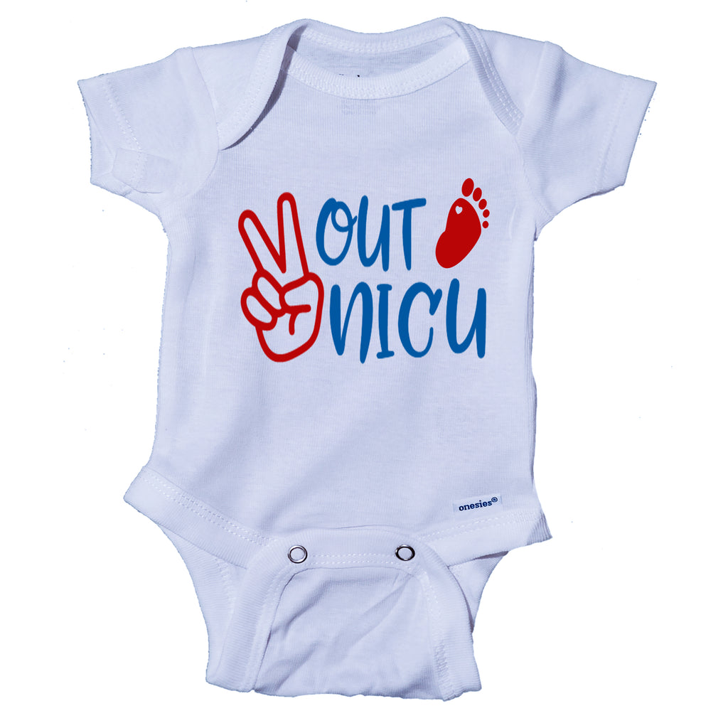 Peace Out NICU- Miracle Baby- NICU Baby Onesie® One-Piece Bodysuit- Ink Trendz