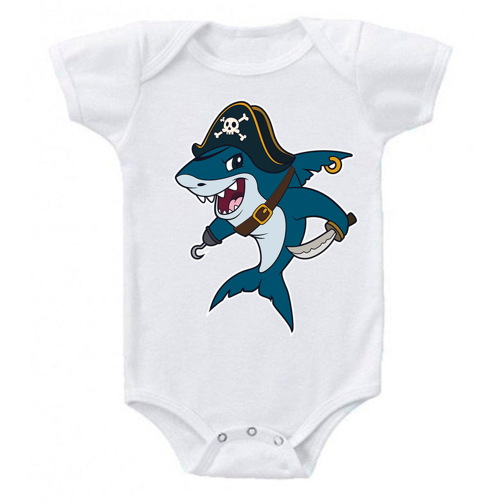 LPG Apparel Co. Cute Pirate Great White Shark  Baby Bodysuit