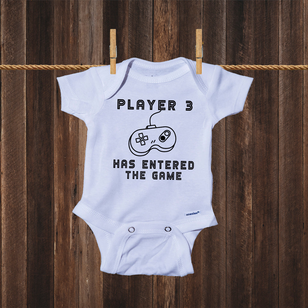 Ink Trendz® Player 3 Has Entered The Game Gamer Infant Onesie®  Bodysuit Romper