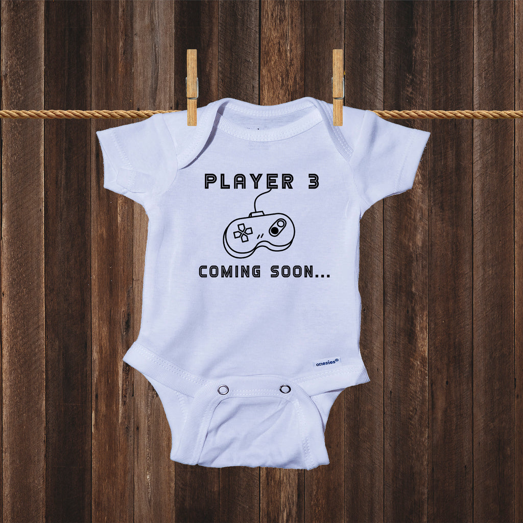 Ink Trendz® Player 3 Coming Soon... Baby announcement Infant Onesie®  Bodysuit Romper