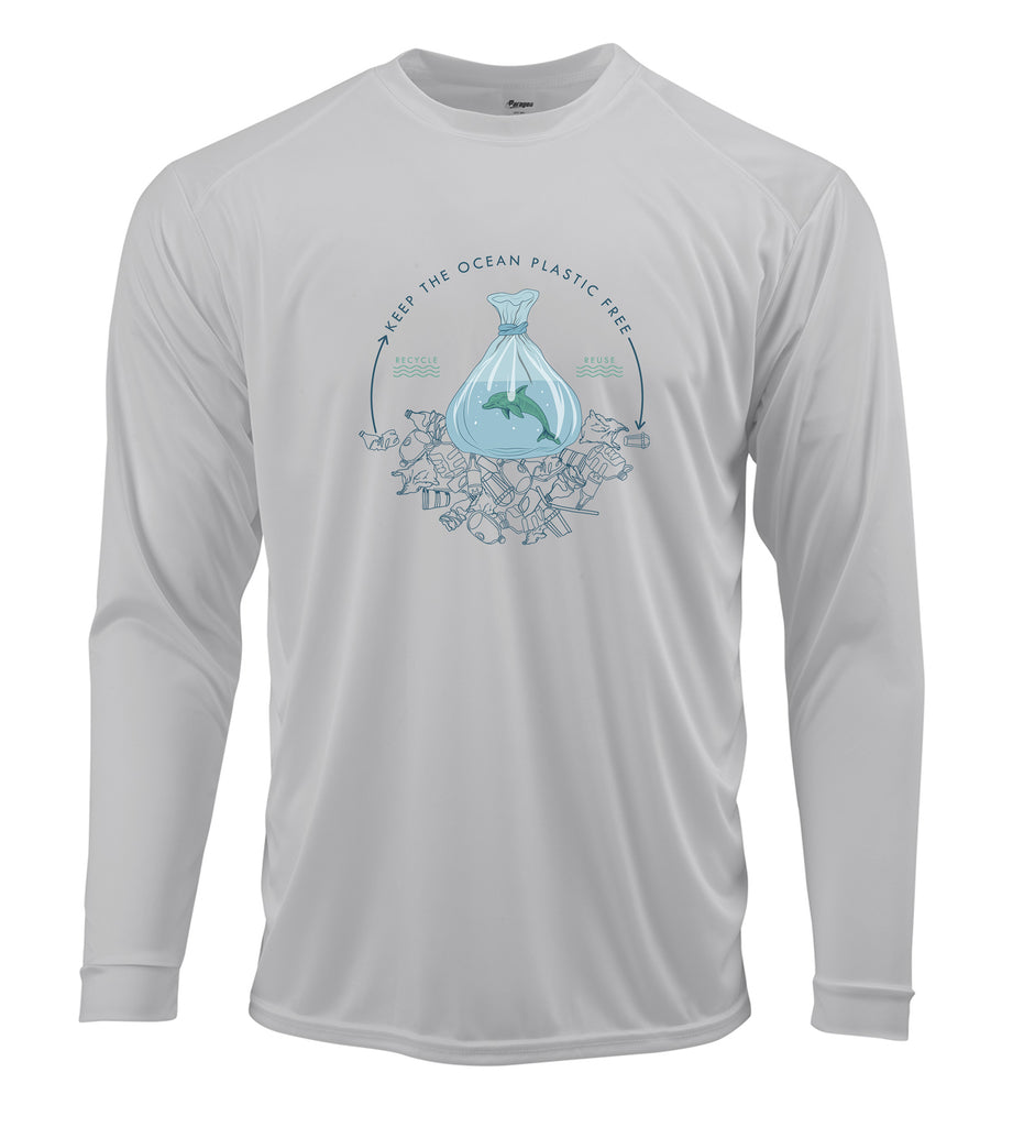 Keep Oceans Plastic Free Conservation UPF 50+ Dri-Fit Long Sleeve Performance T-Shirt