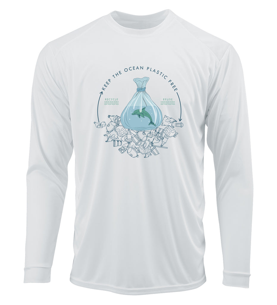 Keep Oceans Plastic Free Conservation UPF 50+ Dri-Fit Long Sleeve Performance T-Shirt