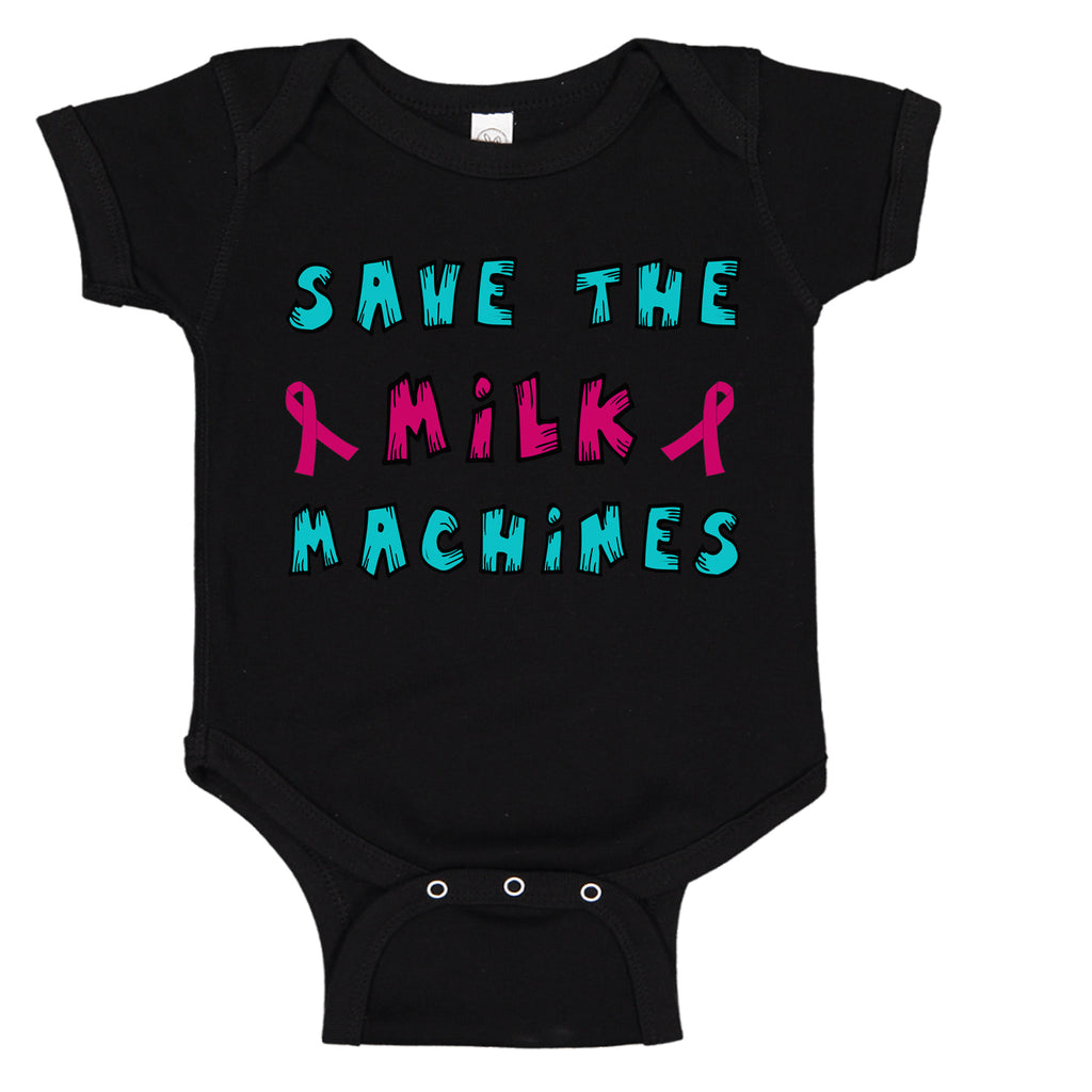 Save The Milk Machines Breast Cancer Awareness Baby Bodysuit Romper