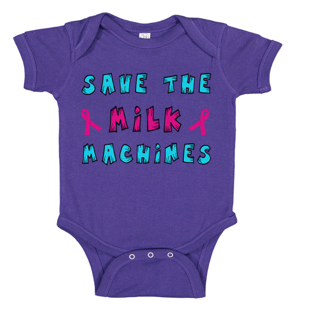 Save The Milk Machines Breast Cancer Awareness Baby Bodysuit Romper