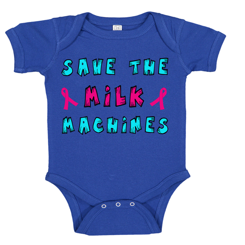 Save The Milk Machines Breast Cancer Awareness Baby Bodysuit Romper