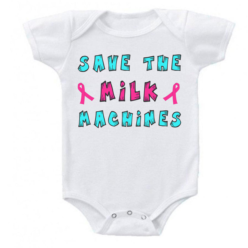 Save The Milk Machines Breast Cancer Awareness Baby Bodysuit Romper