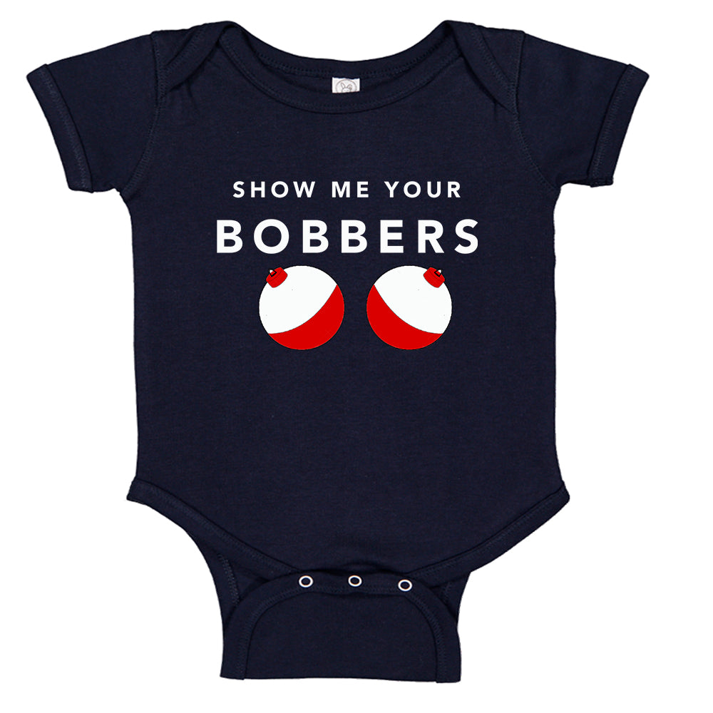 Show Me your Bobbers Fishing Baby Bodysuit