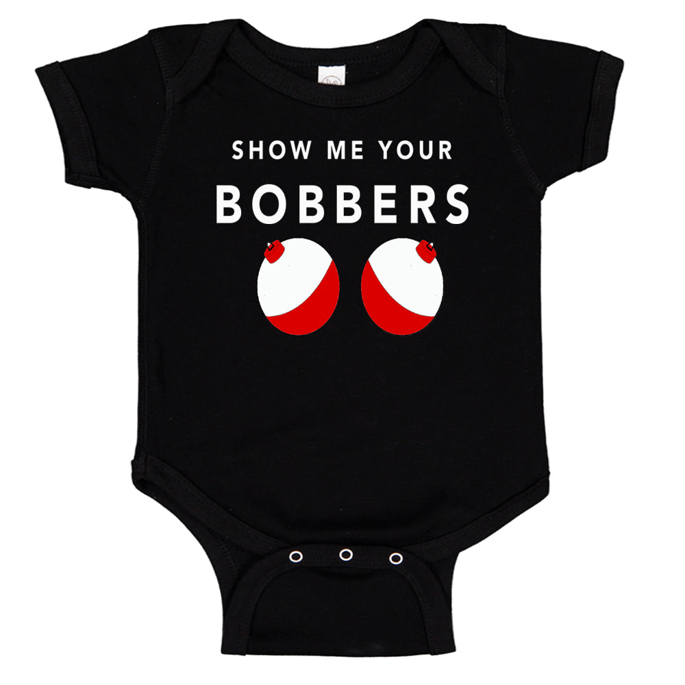 Show Me your Bobbers Fishing Baby Bodysuit