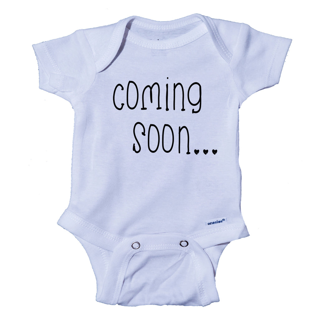 Ink Trendz® Baby Coming Soon  Pregnancy Reveal Announcement Baby Romper Bodysuit