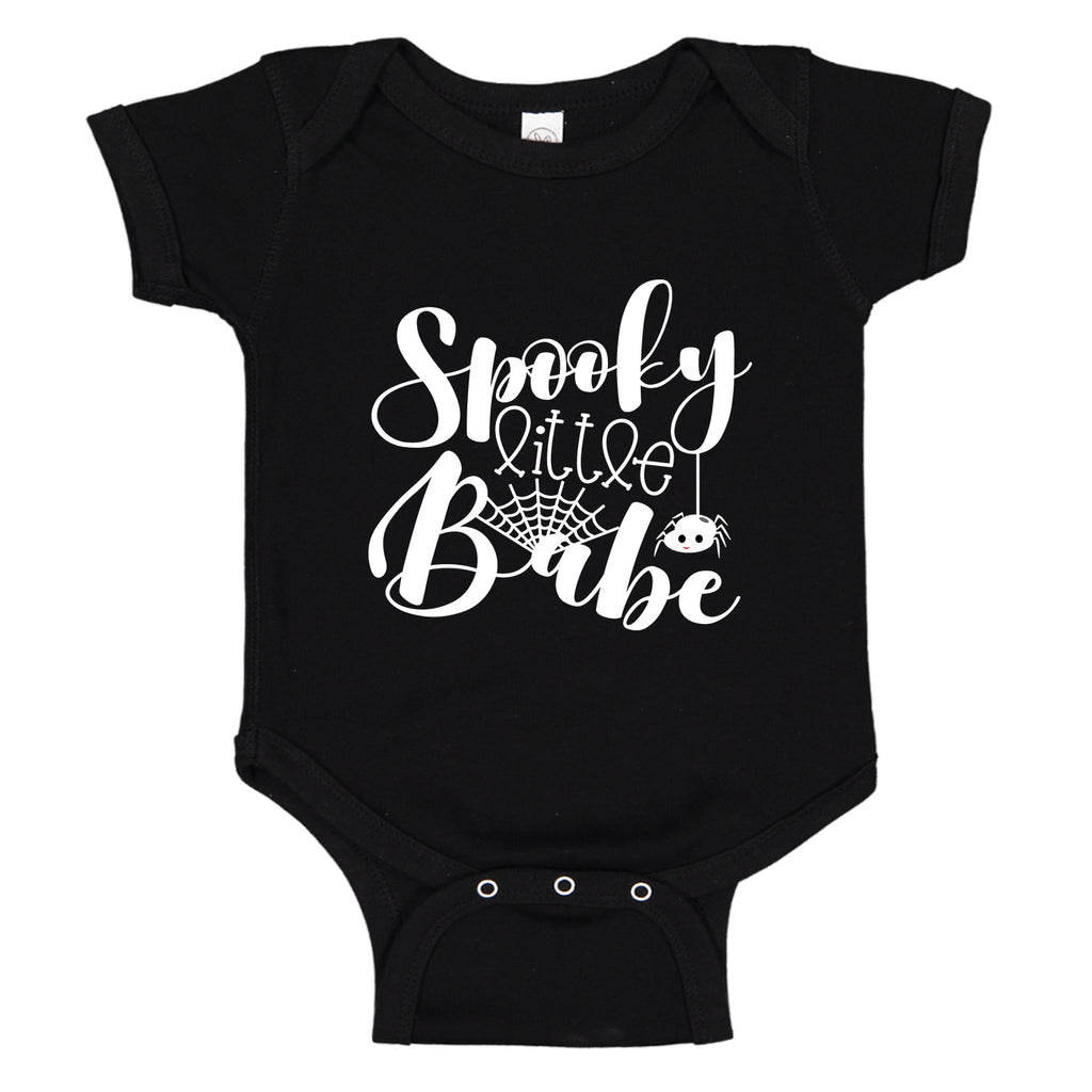 Ink Trendz® Spooky Little Babe Cute Halloween Baby Girl Bodysuit Romper Onesie, Halloween Onesie