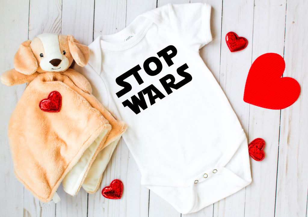 Ink Trendz® STOP WARS Baby Onesie® One-Piece Bodysuit Star wars Themed Baby Onesie