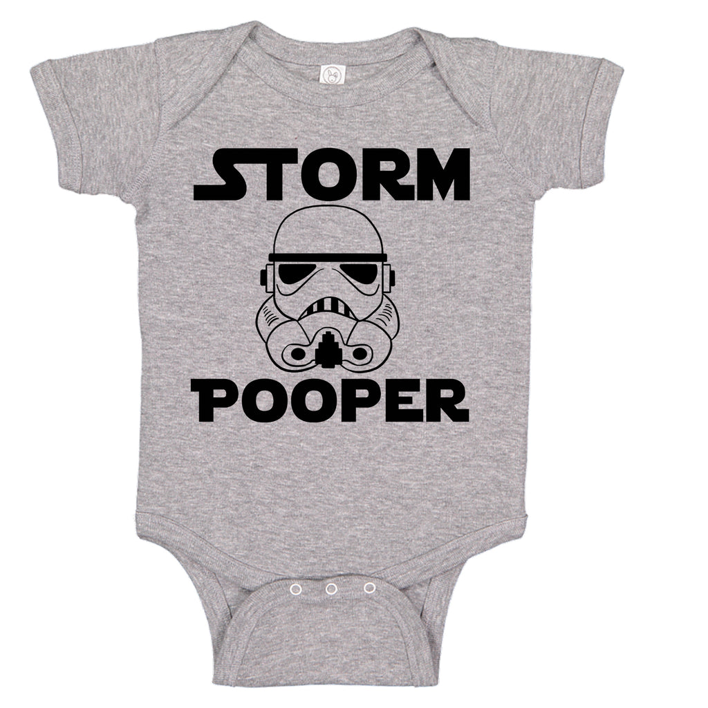 Ink Trendz® Storm Pooper Trooper Funny Baby One-Piece Bodysuit infant Star wars themed onesie, storm pooper onesie Nerdy onesie, Star wars Baby