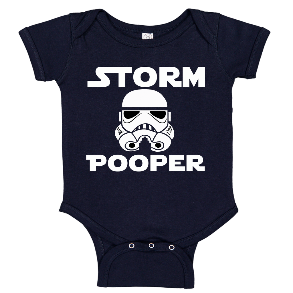 Ink Trendz® Storm Pooper Trooper Funny Baby One-Piece Bodysuit infant Star wars themed onesie, storm pooper onesie Nerdy onesie, Star wars Baby