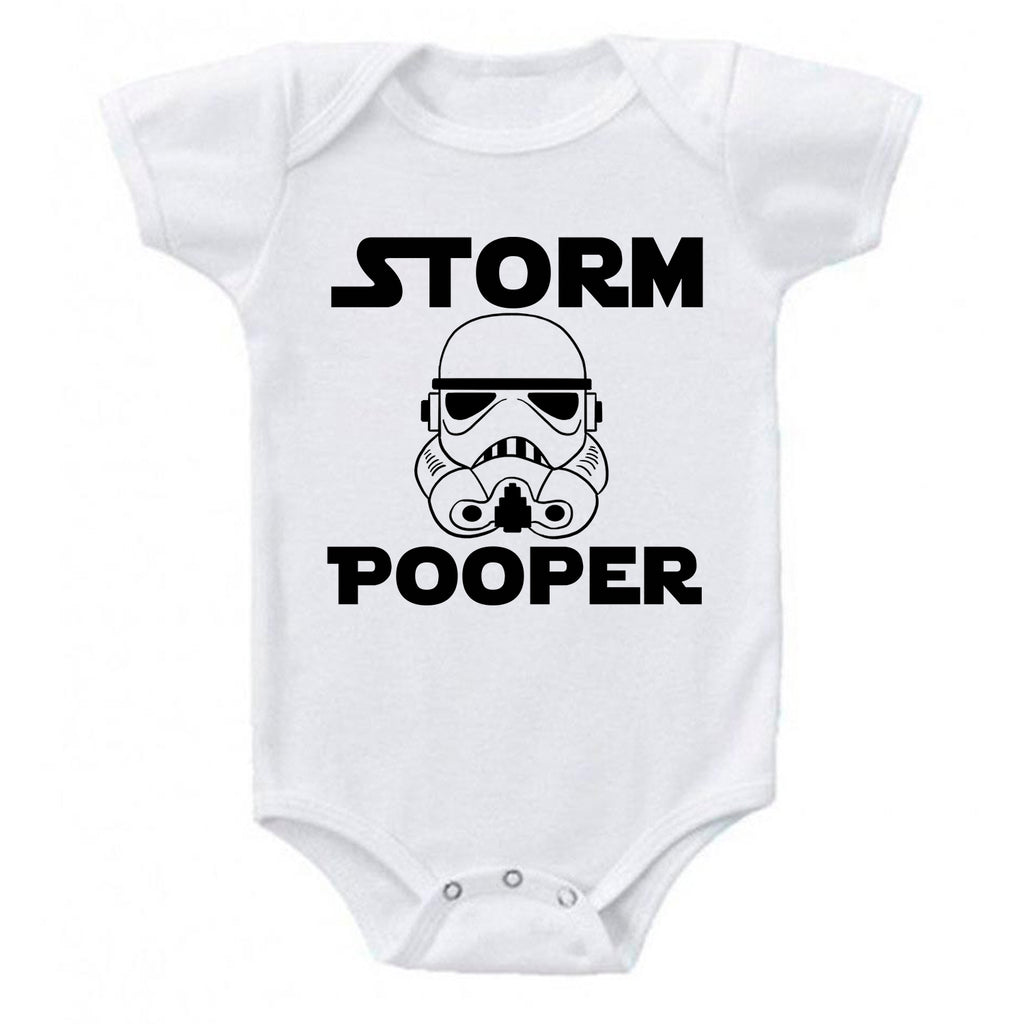 Ink Trendz® Storm Pooper Trooper Funny Baby One-Piece Bodysuit infant Star wars themed onesie, storm pooper onesie, Star Wars Onesie, Star Wars Swag