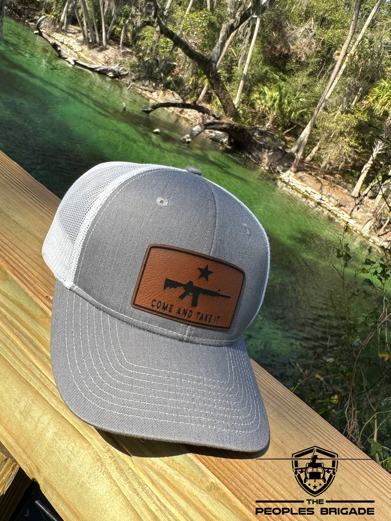 Come and Take It AR-15 Leather Patch Trucker Snapback Baseball Hat