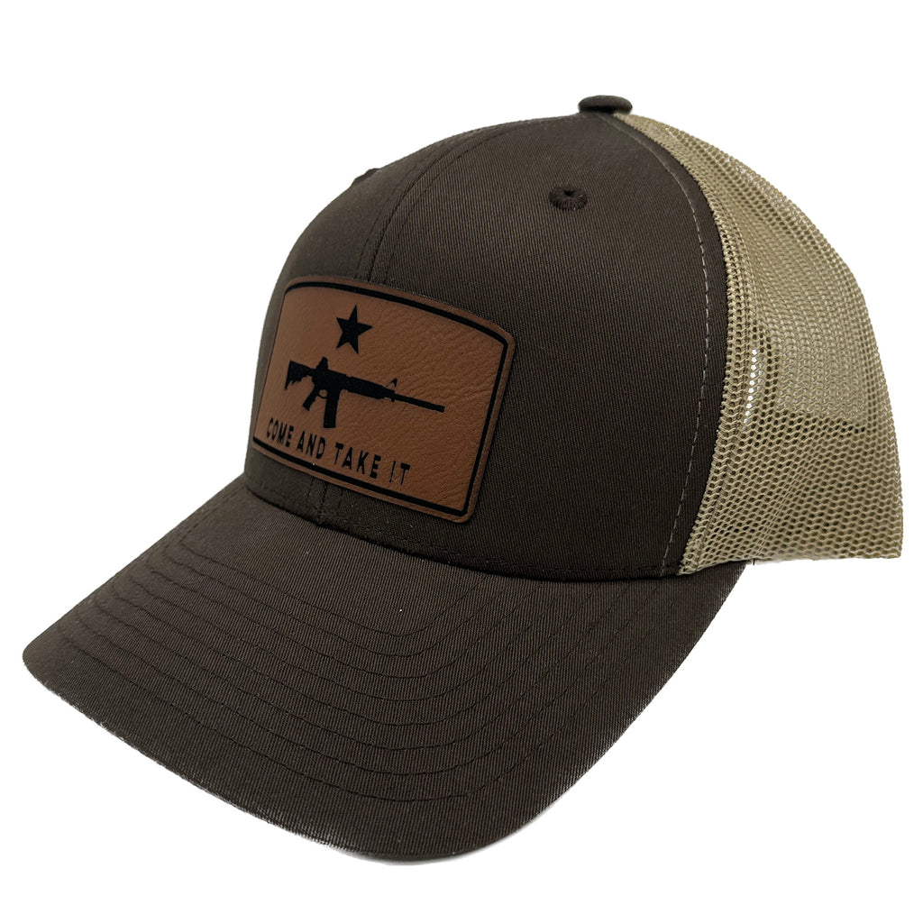 Come and Take It AR-15 Leather Patch Trucker Snapback Baseball Hat