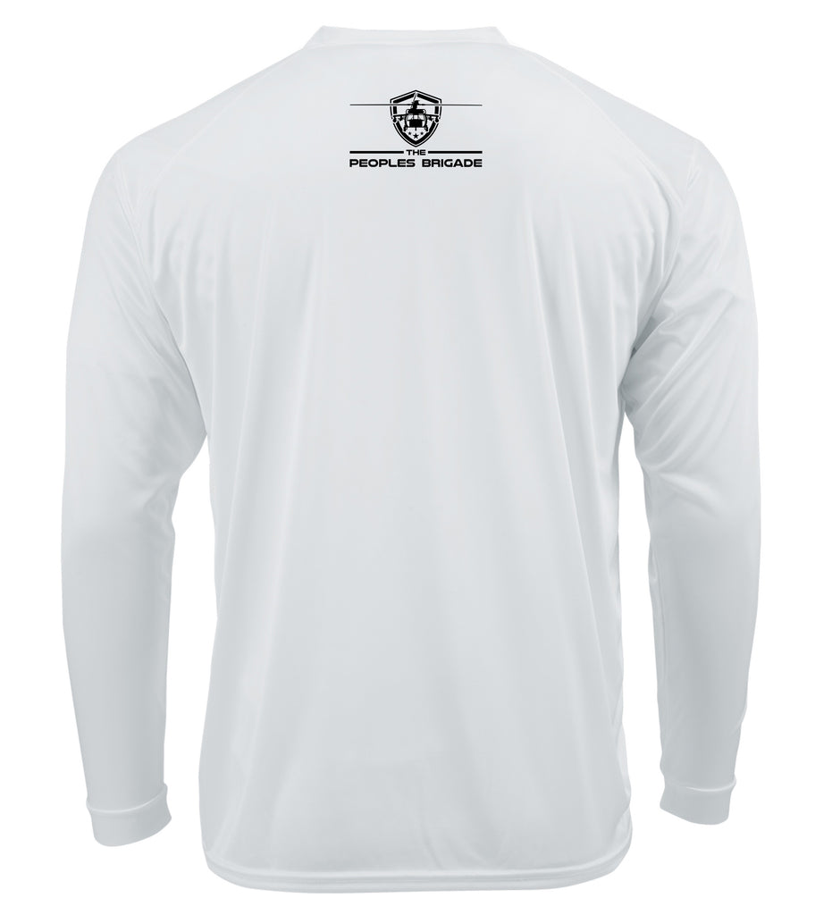 The Peoples Brigade Let's Go Brandon Motorsports Long Sleeve Performance UPF50+ Dri-fit T-Shirt |OP-1|