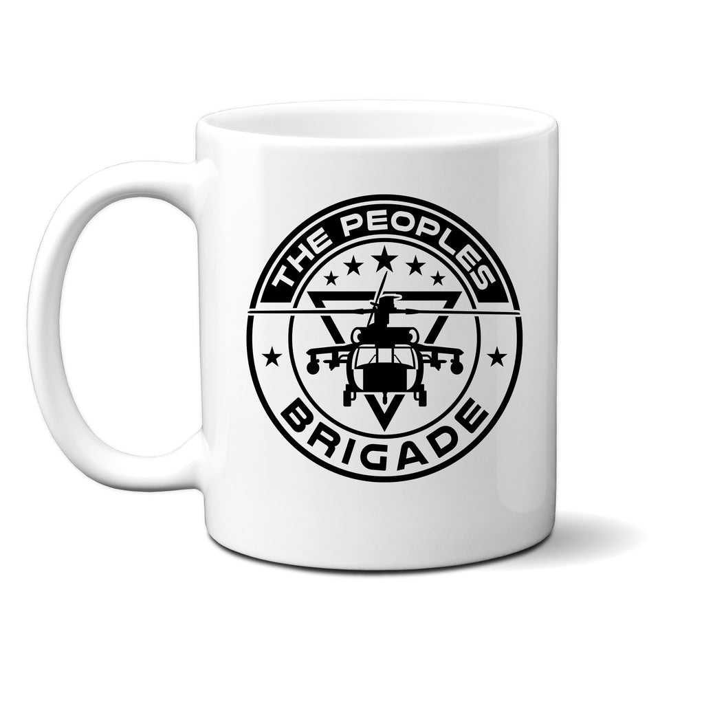 The Peoples Brigade Black Hawk Circle Logo 11 Oz. Coffee Mug Cup, Patriotic Coffee Mug, Blackhawk Helicopter Mug, Veteran Mug, Military Mug