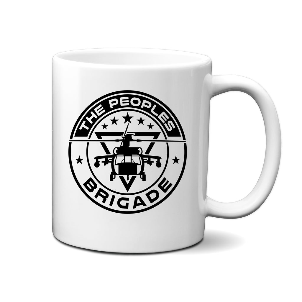 The Peoples Brigade Black Hawk Circle Logo 11 Oz. Coffee Mug Cup, Patriotic Coffee Mug, Blackhawk Helicopter Mug, Veteran Mug, Military Mug