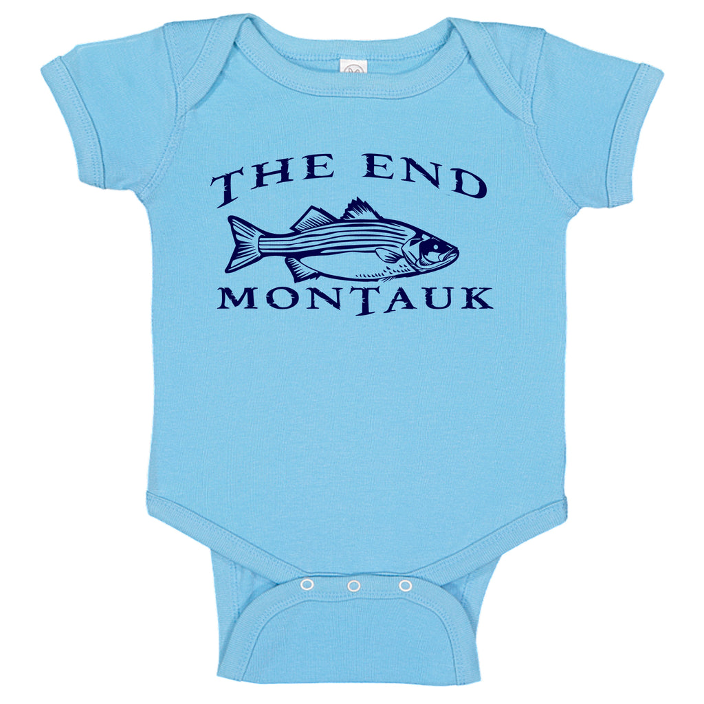 THE END MONTAUK Bass Fishing Cotton Baby Body Suit