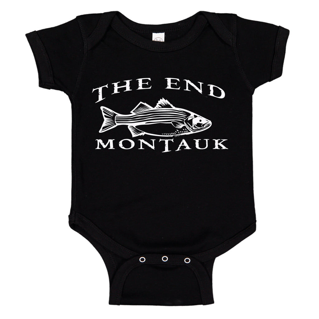 THE END MONTAUK Bass Fishing Cotton Baby Body Suit
