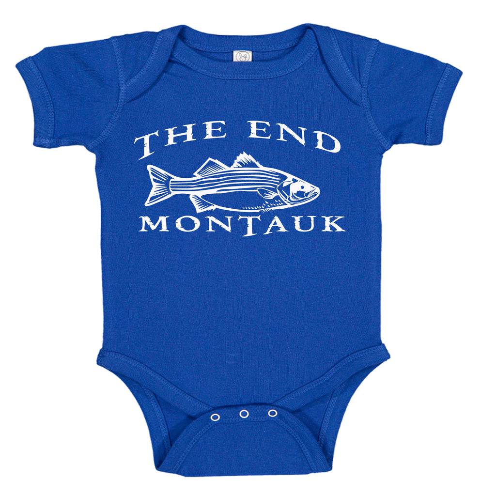 THE END MONTAUK Bass Fishing Cotton Baby Body Suit