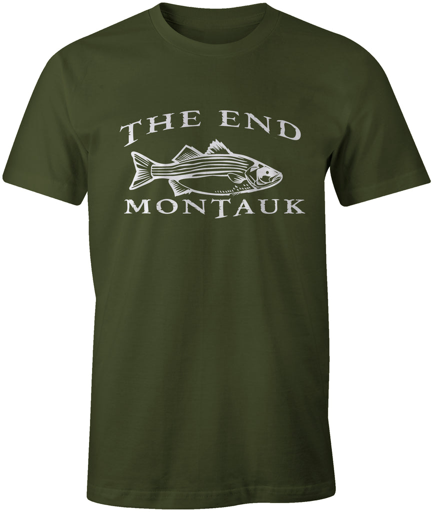 Ink Trendz® Montauk The End Striped Bass Fishing Tee T-Shirt